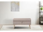 Truhenbank OTTO HOME "AMIRA Sitzbank mit Stauraum, Maße B/T/H: 81/36/43 cm", beige, B:81cm H:43cm T:36cm, Struktur fein (100% Polyester);Samtvelours (100% Polyester);Luxus-Microfaser weich (100% Polyester), Sitzbänke, Truhenbank, mit Staufach, in 3 Bezugsqualitäten mit feiner Steppung