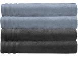 Duschtücher KLEINE WOLKE "Royal, 2 Stück oder 4 Stück (70/140 cm)", blau (stahlblau, dunkelgrau), B:70cm L:140cm, Frottier, Baumwolle, Handtücher, Duschtücher, Uni Farben, mit Bordüre, weich, in verschiedenen Sets erhältlich