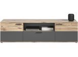 Lowboard HOME AFFAIRE "Riga", braun (nox oak nb, basalt grau nb), B:194cm H:53cm T:47cm, Sideboards, Lowboard, Breite 194 cm