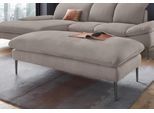 Hocker W.SCHILLIG "enjoy&MORE", grau (stone r66), B:151cm H:45cm T:71cm, Chenille-Flachgewebe R66 (85% Polyester, 15% Nylon);Longlife Xtra-Leder Z59: Glattleder mit modischer Prägung. Hautstärke 0, 9 - 1, 1 mm;Stoff S37 (100% Polyester), Hocker, Hocker, Füße schwarz pulverbeschichtet, Breite 151 cm