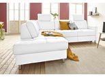 Ecksofa SIT & MORE "Pablo L-Form", weiß (altweiß), B:233cm H:80cm T:196cm, Luxus-Microfaser ALTARA NUBUCK (100% Polyester) / Struktur fein (100% Polyester);Luxus-Microfaser ALTARA NUBUCK (100% Polyester) / Struktur (90% Polyester, 10% Polyamid), Sofas, Ecksofa, wahlweise mit Bettfunktion und Bettkasten