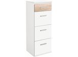 Hochkommode WIMEX "Joker", weiß (weiß, struktureichefarben hell), B:46cm H:121cm T:40cm, Sideboards, Hochkommode, Schminkschrank Schminkkommode mit 4 Schubladen