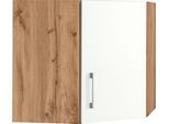 Eckhängeschrank KOCHSTATION "KS-Colmar", weiß, B:60cm H:57cm T:34cm, Holzwerkstoff, Schränke, Eckhängeschrank, 60 x 60 cm, mit Metallgriff