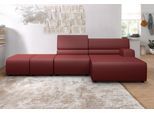 Ecksofa EGOITALIANO "Babouche, Designsofa mit außergewöhnlichem Sitzkomfort zum Wohlfühlen", rot (kirschrot), B:384cm H:80cm T:98cm, Leder »BULL« (echtes Rindsleder). Geschliffenes, pigmentiertes und behandeltes Rindsleder mit einer Dicke von 1, 3-1, 5 mm. Dieses Leder zeigt eine ziemlich weiche Hand mit einem halb undurchsichtigen Aussehen. Es handelt sich um ein geschütztes Leder. Eine leichte D