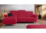 Ecksofa HOME AFFAIRE "Manhattan L-Form", rot, B:270cm H:102cm T:168cm, Kunstleder SOFTLUX;Flachgewebe (100% Polyester);Struktur (100% Polyester), Sofas, Ecksofa, 2 Sitze mit elektrischer Relaxfunktion, verstellbare Armlehnen