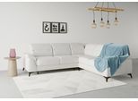 Ecksofa SIT & MORE "Sinatra L-Form", silber, B:251cm H:85cm T:231cm, 98% Polyester, 2% Polyamid, Sofas, Ecksofa, optinal mit Kopfteilverstellung und Armteilfunktion, Metallfüße