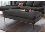 Hocker W.SCHILLIG "enjoy&MORE", grau (anthrazit r66), B:151cm H:45cm T:71cm, Chenille-Flachgewebe R66 (85% Polyester, 15% Nylon);Longlife Xtra-Leder Z59: Glattleder mit modischer Prägung. Hautstärke 0, 9 - 1, 1 mm;Stoff S37 (100% Polyester), Hocker, Hocker, Füße bronze pulverbeschichtet, Breite 151 cm