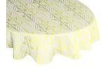 Tischdecke ADAM "Wave", bunt (natur, hellgrün, gelb), B:220cm L:145cm, Bio-Baumwolle, Leinen, Tischdecken, Tischdecke, aus Leinen und Bio-Baumwolle