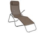 Gartenliege MERXX "XXL", grau (silberfarben, fläche: taupe), Obermaterial: 100% Polyester, Gartenliegen, Gartenliege, Stahl/Textil, inkl. Kopfkissen, Topseller