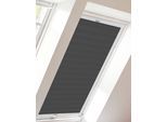 Dachfensterplissee SUNLINES "StartUp Style Crepe", grau (anthrazit, weiß), B:97,3cm H:121,5cm, Obermaterial: 100% Polyester, Plissees, Dachfensterplissee, mit Führungsschienen