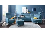 Hocker SIT & MORE "Cardoso", blau (azur), B:58cm H:47cm T:58cm, Luxus-Microfaser (90% Polyester, 10% Polyamid);Flachgewebe (100% Polyester);Struktur (100% Polyester), Hocker, Hocker