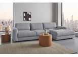 Ecksofa HOME AFFAIRE "Bloomfield, elegant, viel Platz, Mega Couch, Breite 303cm, L-Form", grau (antarctica), B:303cm H:84cm T:176cm, 100% Polyester, Sofas, Ecksofa, extra tiefe Sitzfläche, wahlweise mit Sitztiefenverstellung