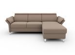 Ecksofa SIT & MORE "Vincenzo L-Form", braun (macchiato), B:252cm H:84cm T:165cm, Sofas, Ecksofa, inklusive Kopfteilverstellung, wahlweise mit Bettfunktion, Bettkasten