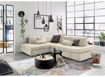 Ecksofa "SO 4100 mit komfortablen Federkern und Kopfteilverstellung", beige (creme 01), B:291cm H:80cm T:226cm, SET ONE BY MUSTERRING, Sofas, Ecksofa, wahlweise mit Bettfunktion und Sitztiefenverstellung, L-Form