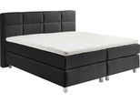 Boxspringbett, grau (charcoal), B:195cm L:210cm, Bezug: 100% Polyester;Polsterung: 100% Polyester, WESTFALIA SCHLAFKOMFORT, Komplettbetten, Boxspringbett, wahlweise mit Kaltschaum-Topper