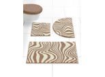 Badematte GRUND Gr. 6, braun (taupe, ecru), halbrund (50cm x 80cm ), 1 Stk., Badematten, Badematte