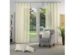 Vorhang WIRTH "Sunday" Gr. 5, beige (creme), B:141cm H:255cm, Jacquard, Baumwolle, Polyester, Gardinen, Vorhang, nach Maß