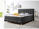 Boxbett HOME AFFAIRE "Vaasa", grau (schiefer), B:174cm L:210cm, Komplettbetten, Boxbett, inkl. Bettkasten & Topper, XXL-Ausführung, Überlänge 220 cm