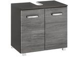 Waschbeckenunterschrank WELLTIME "Ravenna", grau (eichefarben, graphit, rauchfarben), B:60cm H:59cm T:35cm, Schränke, Waschbeckenunterschrank