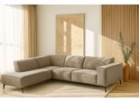 Ecksofa HOME AFFAIRE "LORCAN mit Metallfüßen, Breite 275 cm, weiches Sitzgefühl", grau (taupe), B:275cm H:77cm T:210cm, Struktur weich: (85% Polyester, 15% Nylon), Sofas, Ecksofa, Metallfüße, Lederoptik, Struktur, Bouclé