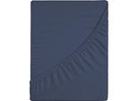 Spannbettlaken CASATEX "Jersey-Elasthan", blau (dunkelblau), 1 Stk., Jersey, 140-160x200-220 25cm, Jersey, Obermaterial: 96% Baumwolle, 4% Elasthan, Bettlaken, Spannbettlaken, mit Elasthan