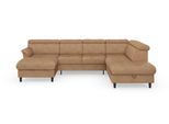 Wohnlandschaft SIT & MORE "Marano U-Form", braun (macciato), B:304cm T:216cm, 100% Polyester, Sofas, Wohnlandschaft, inklusive Kopfteilverstellung, wahlweise mit Bettfunktion, Bettkasten