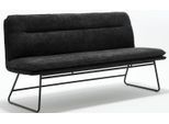 Bank HOME AFFAIRE, grau (anthrazit, schwarz), B:180cm H:89cm T:69cm, Metall, Stoff, Sitzbänke, Bank