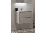 Waschtisch WELLTIME "Urban", beige (kashmir grau, beige), B:61,5cm H:50cm T:46,5cm, Holzwerkstoff, Keramik, Kunststoff, MDF, Waschtische, Waschtisch, mit Keramik Waschbecken, 2 Schubladen mit Softclose, Breite 60 cm