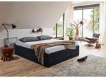 Polsterbett "Texel", schwarz, B:166cm H:34cm L:206cm, Bezug Bett: Veloursstoff 100% Polyester oder Microfaser (100% Polyester);Bonnell-Federkernmatratze: 51% Polypropylen, 39% Polyester und 10% Baumwolle;Kaltschaummatratze: 100% Polyester, Bezug abnehm- und waschbar bis 60C;Kissenbezug: 100% Polyester, Füllung : 100% Polyester (Hohlfaser), WESTFALIA SCHLAFKOMFORT, Betten, Polsterbett, Standardhöhe