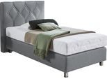 Boxspringbett "Phönix", grau, B:105cm L:210cm, Bezug Bett: Microvelours (100% Polyester) oder Feinstruktur (100% Polyester);Bezug Bonnell-Federkernmatratze: 100% Polyester;Bezug Kaltschaummatratze: 100% Polyester;Bezug Tonnentaschenfederkernmatratze: 80% Baumwolle, 20%Polyester, WESTFALIA SCHLAFKOMFORT, Komplettbetten, Boxspringbett