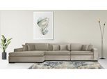 Ottomane HOME AFFAIRE "Skara L-Form", beige (dunkelbeige), B:310cm H:86cm T:100cm, 100% Polyester, Sofas, Ottomane, Lounge-Sofa mit Federkernpolsterung, in vielen Bezugsvarianten