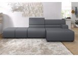 Ecksofa EGOITALIANO "Babouche, Designsofa mit außergewöhnlichem Sitzkomfort zum Wohlfühlen", blau (ice lake), B:384cm H:80cm T:98cm, Luxus-Micofaser Lederoptik (100% Polyester) ist ein neues technisches Gewebe mit einem visuellen und taktilen Aspekt, der dem Nubuk sehr nahe kommt, mit innovativen Eigenschaften. Seine außerordentliche Weichheit kommt von einem exklusiven Produktionsprozess, der Unr