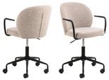 Schreibtischstuhl ACTONA GROUP "Patricia", matt schwarz, matt schwarz, beige, B:59cm H:93,5cm T:50cm, Stoff, Stühle, Schreibtischstuhl, Schreibtischstuhl, beige 60, 5 Stern Gestell, mit drehfunktion
