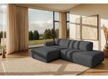 Ecksofa HOME AFFAIRE "Myrland Kompaktsofa", grau (gray), B:263cm H:72cm T:164cm, 100% PES, Sofas, Ecksofa, Breite 263 cm, Chenille, Easy Clean Stoff, mit Kaltschaum
