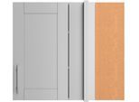 Eckhängeschrank KOCHSTATION "KS-Ahus", grau (hellgrau matt, hellgrau), B:80cm H:70,4cm T:34,9cm, Schränke, Eckhängeschrank, Breite 80 x 45 cm