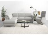 Ecksofa SIT & MORE "Grenoble L-Form mit Federkern", silber, B:247cm H:85cm T:222cm, Sofas, Ecksofa, wahlweise mit Bettfunktion, Bettkasten, Arm- und Kopfteilverstellung