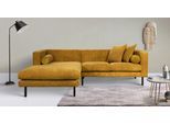 Ecksofa HOME AFFAIRE "Lillibeth L-Form Designsofa, Maße B/T/H: 240/173/83 cm", gelb (safran), B:240cm H:83cm T:173cm, 100% Polyester, Sofas, Ecksofa, Zierkissen als Wendekissen, in Samtoptik oder Cord