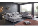 Wohnlandschaft SIT & MORE "Percy U-Form", silber, B:343cm T:235cm, Sofas, Wohnlandschaft, 15 cm Fußhöhe, Sitztiefenverstellung, wahlweise in 2 Fußfarben
