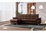Ecksofa SIT & MORE "Astoria L-Form", braun (dunkelbraun), B:260cm H:91cm T:175cm, 100% Polyester, Sofas, Ecksofa, wahlweise mit motorischer Relaxfunktion
