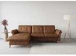 Ecksofa SIT & MORE "Göteborg", braun (cognac), B:268cm H:90cm T:176cm, Sofas, Ecksofa, Sitztiefenverstellung und Federkern, wahlweise mit Bettfunktion
