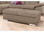Hocker EXXPO - SOFA FASHION "Spring Bankhocker, guter Sitzkomfort und tolle Verarbeitungsdetails", braun (schlamm), B:140cm H:44cm T:67cm, NaturLEDER (echtes Rindsleder) in Sitz und Rücken. Korpus in passendem Kunstleder SOFTLUX bezogen;Luxus-Microfaser (100% Polyester);Struktur ( 100%Polyester), Hocker, Hocker