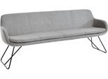 Essbank MUSTERRING "Tavia", silber (silber, schwarz), B:200cm H:87cm T:66cm, 100% PES, Sitzbänke, Essbank, Schlittengestell in drei Ausführungen, Breite 180, 200 oder 220 cm