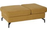 Hocker SIT & MORE "Percy", gelb (mustard), B:114cm H:46cm T:71cm, Hocker, Hocker, Fußhöhe 15cm, mit Klappfunktion, wahlweise in 2 Fußfarben