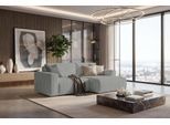 Schlafsofa HOME AFFAIRE "Noord Schlafecksofa, Breite 250 cm", grau (ligh grau), B:250cm H:82cm T:143cm, 92% Polyester, 8% Nylon, Sofas, Schlafsofa, Cord, Struktur, Webstoff, mit Wellenunterfederung, Massivholzrahmen