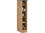 Küchenregal KOCHSTATION "KS-Colmar", grau (wotaneiche, anthrazit), B:30cm H:165cm T:60cm, Holzwerkstoff, Regale, Küchenregal, 30 cm breit, 165 cm hoch, 4 verstellbare Einlegeböden, viel Stauraum