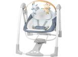 Babywippe INGENUITY "Swing 'n Go Portable Swing™ - Chambray", Baby, blau, Kunststoff, Metall, Stoff, Babywippen Babywippe, mit Melodien und Geräuschen