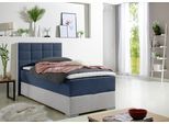Boxspringbett MAINTAL, blau, L:210cm, Bezug Microfaser aus 100% Polyester, Komplettbetten, Boxspringbett, mit Bettkasten und Topper