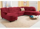 Wohnlandschaft HOME AFFAIRE "Camelita, viel Platz, bequem und zeitlos, Breite 289cm, U-Form", rot (bordeaux), B:289cm H:86cm T:81cm, Sofas, Wohnlandschaft, wahlweise mit Bettfunktion