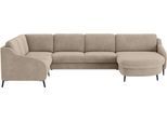 Wohnlandschaft SIT & MORE "Soul U-Form", beige, B:372cm H:90cm T:227cm, 100% Polyester, Sofas, Wohnlandschaft, wahlweise mit Bettfunktion und Schubkasten
