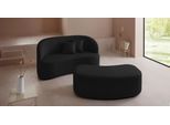 2-Sitzer "Dilara", schwarz, B:170cm H:87cm T:89cm, Struktur fein 100% Polyester);Samtoptik (100% Polyester);Bouclé (100% Polyester), LEGER HOME BY LENA GERCKE, Sofas, 2-Sitzer, gerundete Rückenlehne und Front, in 3 Bezugsqualitäten